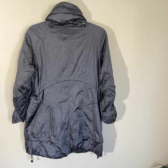 CREENSTONE JACKET COAT Concealed Hood Fitted Gray Padded Zip Pockets 34 Small - Picture 4 of 7